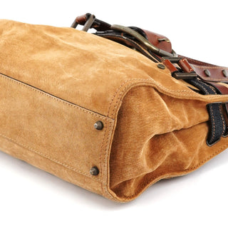 Dolce & Gabbana Beige Brown Suede Belt Tote Bag
