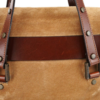 Dolce & Gabbana Beige Brown Suede Belt Tote Bag