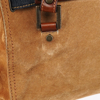 Dolce & Gabbana Beige Brown Suede Belt Tote Bag