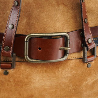 Dolce & Gabbana Beige Brown Suede Belt Tote Bag