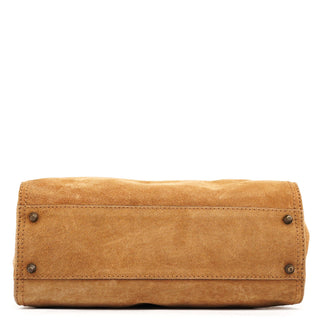 Dolce & Gabbana Beige Brown Suede Belt Tote Bag