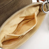 Dolce & Gabbana Beige Canvas Snakeskin Shoulder Bag