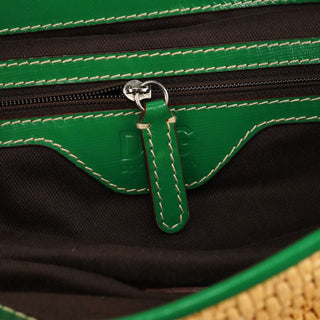 Dolce & Gabbana Beige Green Carolina Raffia Tote Bag