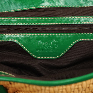 Dolce & Gabbana Beige Green Carolina Raffia Tote Bag