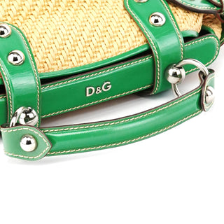 Dolce & Gabbana Beige Green Carolina Raffia Tote Bag