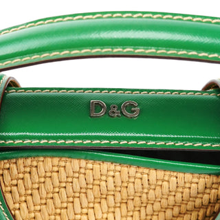 Dolce & Gabbana Beige Green Carolina Raffia Tote Bag