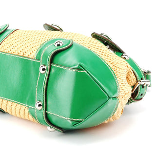 Dolce & Gabbana Beige Green Carolina Raffia Tote Bag