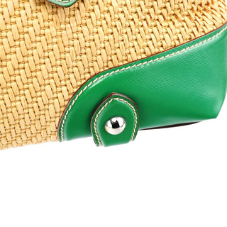 Dolce & Gabbana Beige Green Carolina Raffia Tote Bag