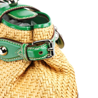 Dolce & Gabbana Beige Green Carolina Raffia Tote Bag