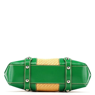 Dolce & Gabbana Beige Green Carolina Raffia Tote Bag