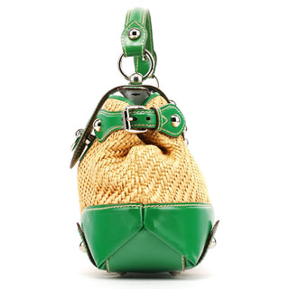 Dolce & Gabbana Beige Green Carolina Raffia Tote Bag