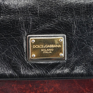 Dolce & Gabbana Black Brown Calfskin Sicily 2-Way Bag