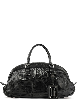 Dolce & Gabbana Black Calfskin Leather Romantique Tote Bag