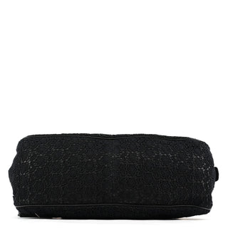 Dolce & Gabbana Black Lace Leather Boston Bag