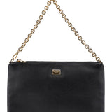 Dolce & Gabbana Black Leather Chain Shoulder Bag