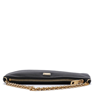 Dolce & Gabbana Black Leather Chain Shoulder Bag
