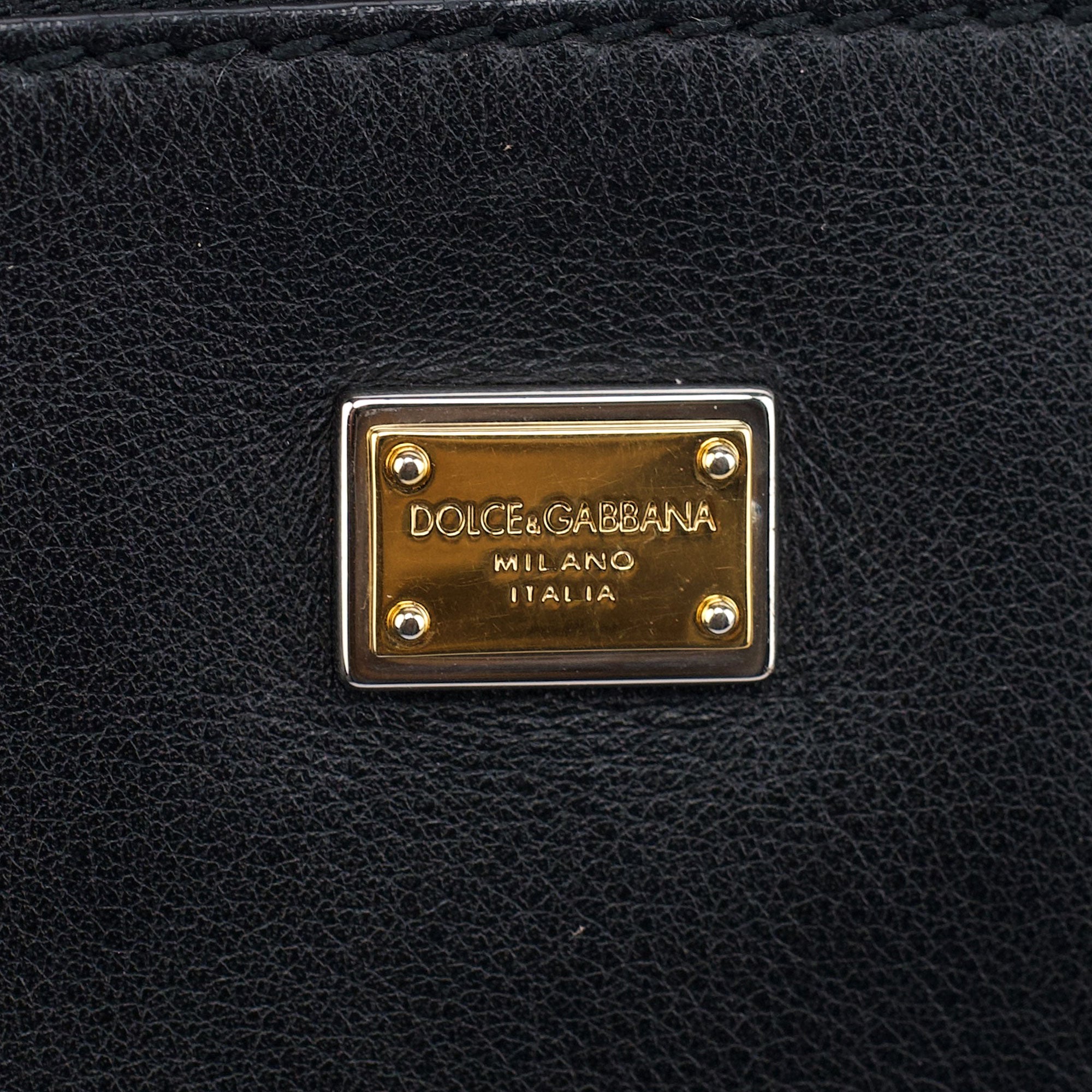 Dolce & Gabbana Black Leather Chain Shoulder Bag
