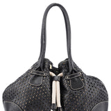 Dolce & Gabbana Black Leather Perforated Tote Bag