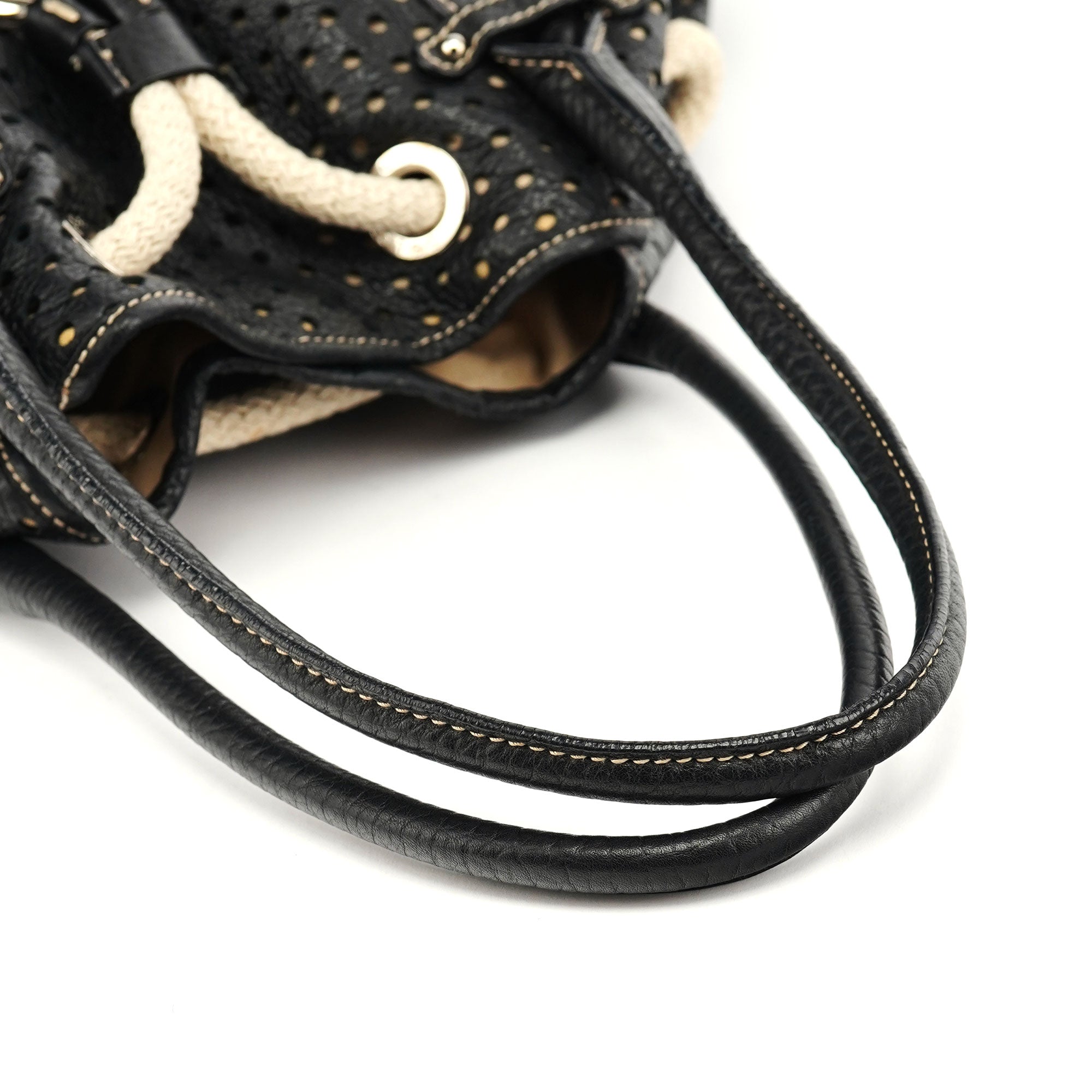 Dolce & Gabbana Black Leather Perforated Tote Bag