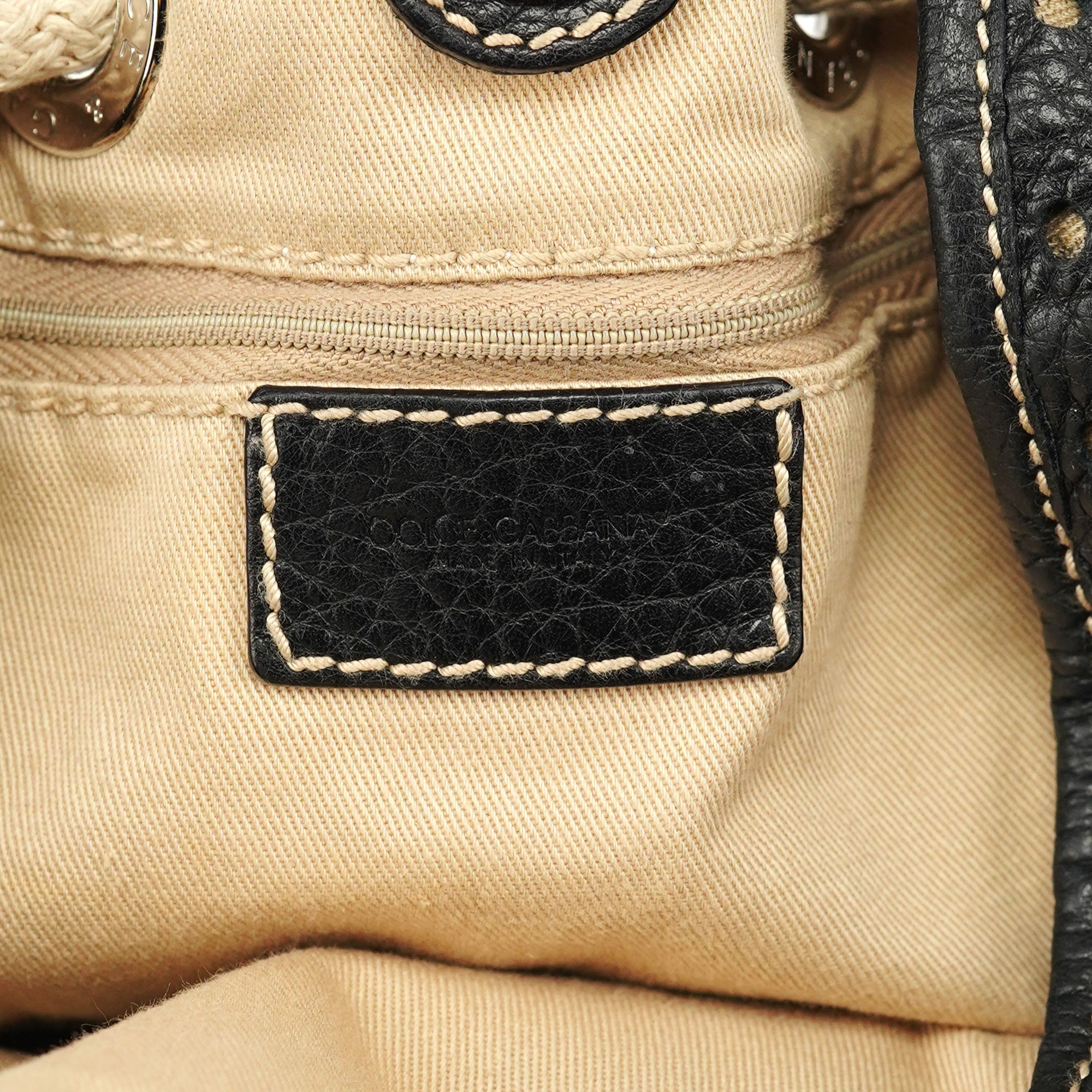 Dolce & Gabbana Black Leather Perforated Tote Bag