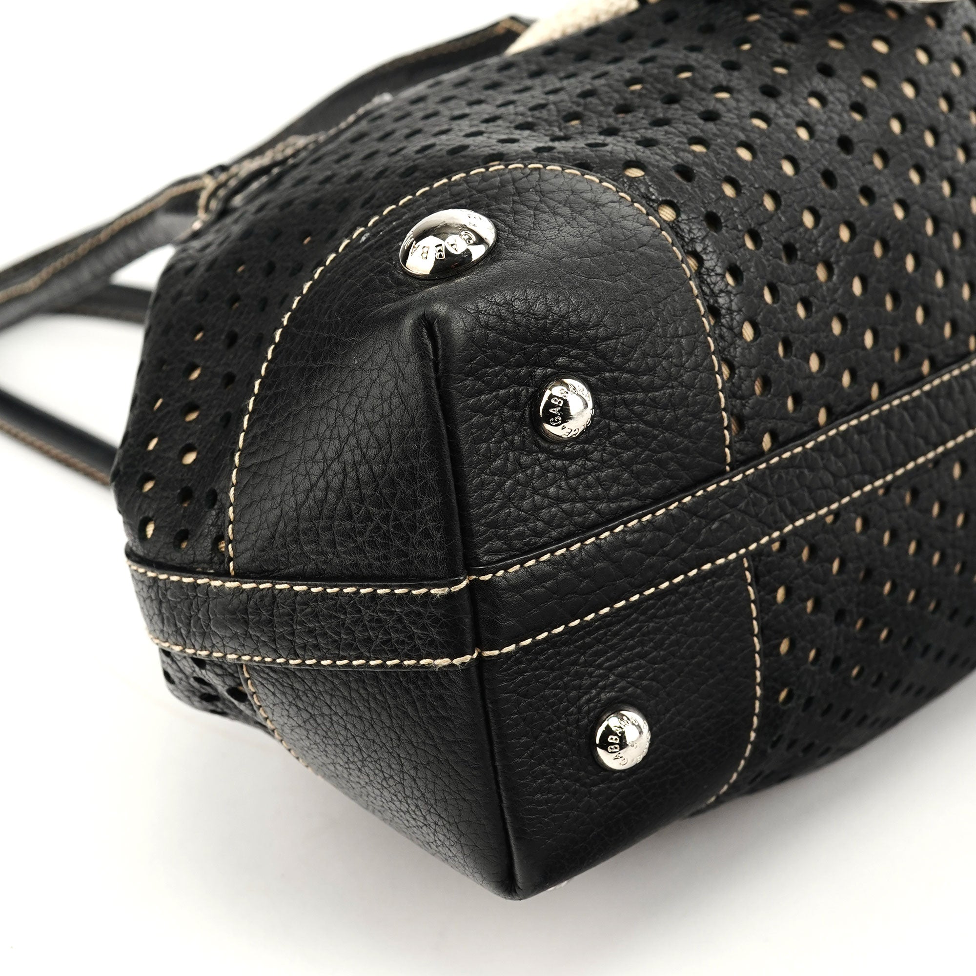 Dolce & Gabbana Black Leather Perforated Tote Bag