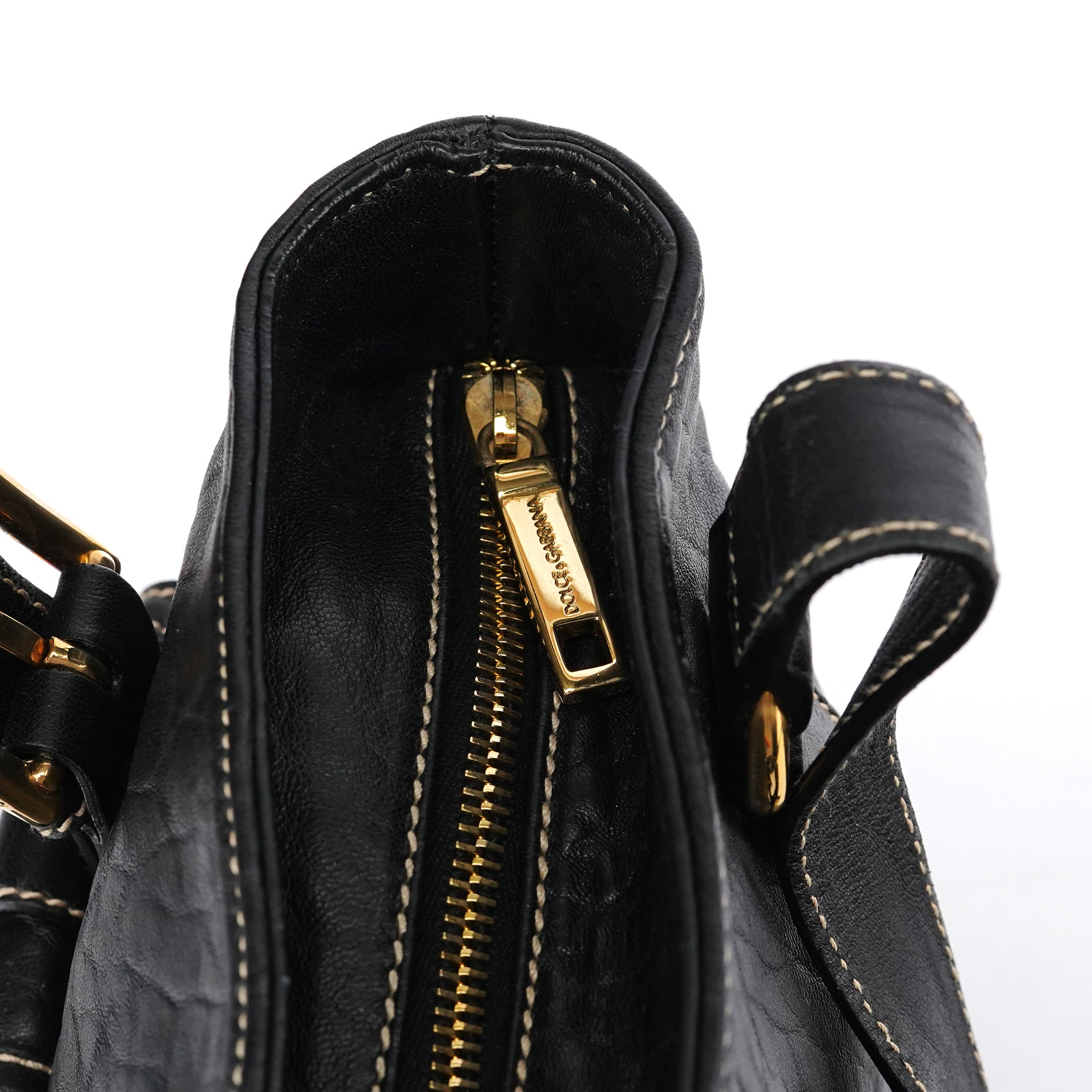 Dolce & Gabbana Sac cabas à poches en cuir noir