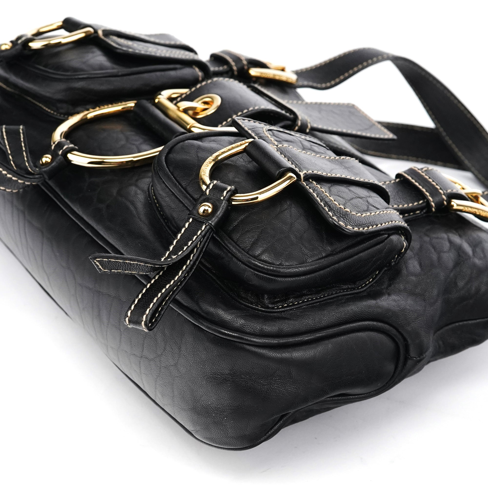 Dolce & Gabbana Sac cabas à poches en cuir noir