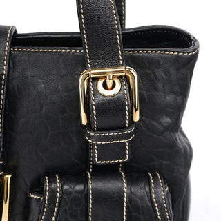Dolce & Gabbana Black Leather Pocket Tote Bag