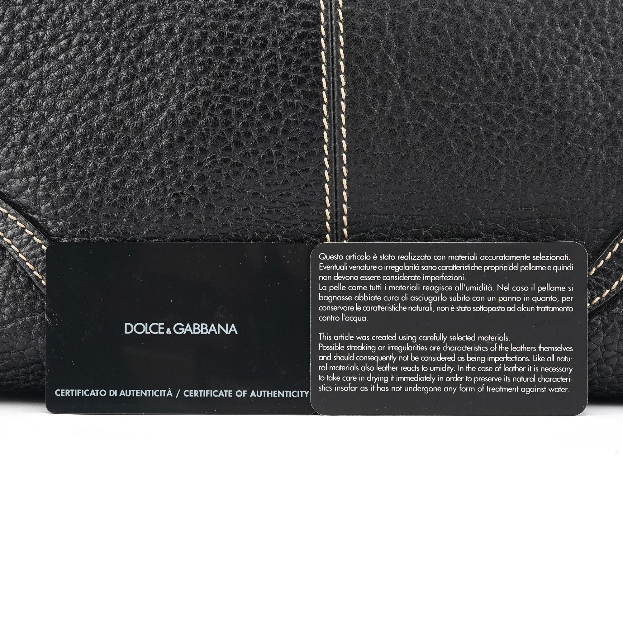 Dolce & Gabbana Black Pebbled Leather D&G Tote Bag