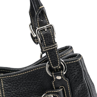 Dolce & Gabbana Black Pebbled Leather D&G Tote Bag