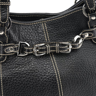 Dolce & Gabbana Black Pebbled Leather D&G Tote Bag
