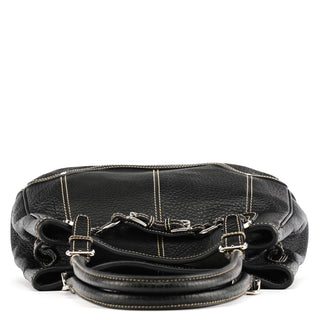 Dolce & Gabbana Black Pebbled Leather D&G Tote Bag