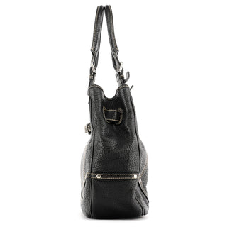 Dolce & Gabbana Black Pebbled Leather D&G Tote Bag