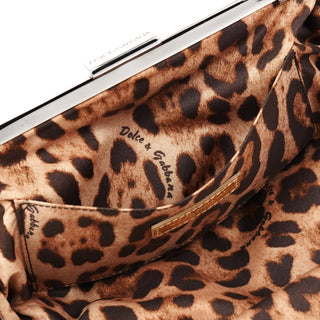 Dolce & Gabbana Black Satin Clutch Chain Shoulder Bag