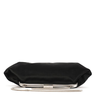 Dolce & Gabbana Black Satin Clutch Chain Shoulder Bag