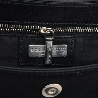 Dolce & Gabbana Black Satin Python Rhinestone Mini Bag