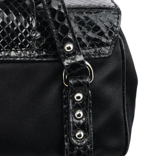 Dolce & Gabbana Black Satin Python Rhinestone Mini Bag