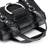 Dolce & Gabbana Black Satin Python Rhinestone Mini Bag