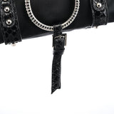 Dolce & Gabbana Black Satin Python Rhinestone Mini Bag