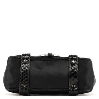 Dolce & Gabbana Black Satin Python Rhinestone Mini Bag