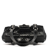Dolce & Gabbana Black Satin Python Rhinestone Mini Bag
