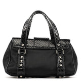 Dolce & Gabbana Black Satin Python Rhinestone Mini Bag