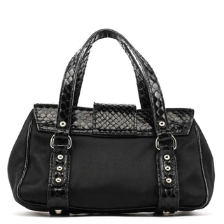 Dolce & Gabbana Black Satin Python Rhinestone Mini Bag