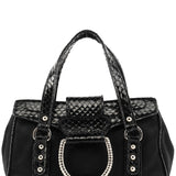 Dolce & Gabbana Black Satin Python Rhinestone Mini Bag