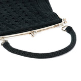 Dolce & Gabbana Black Wool Knit Clutch Handbag