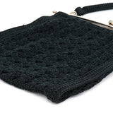 Dolce & Gabbana Black Wool Knit Clutch Handbag