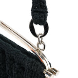 Dolce & Gabbana Black Wool Knit Clutch Handbag