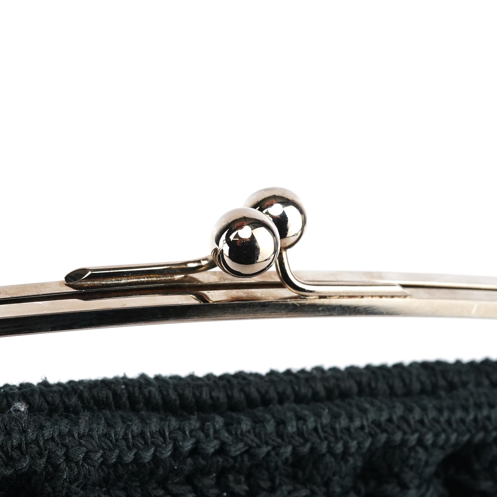 Dolce & Gabbana Black Wool Knit Clutch Handbag