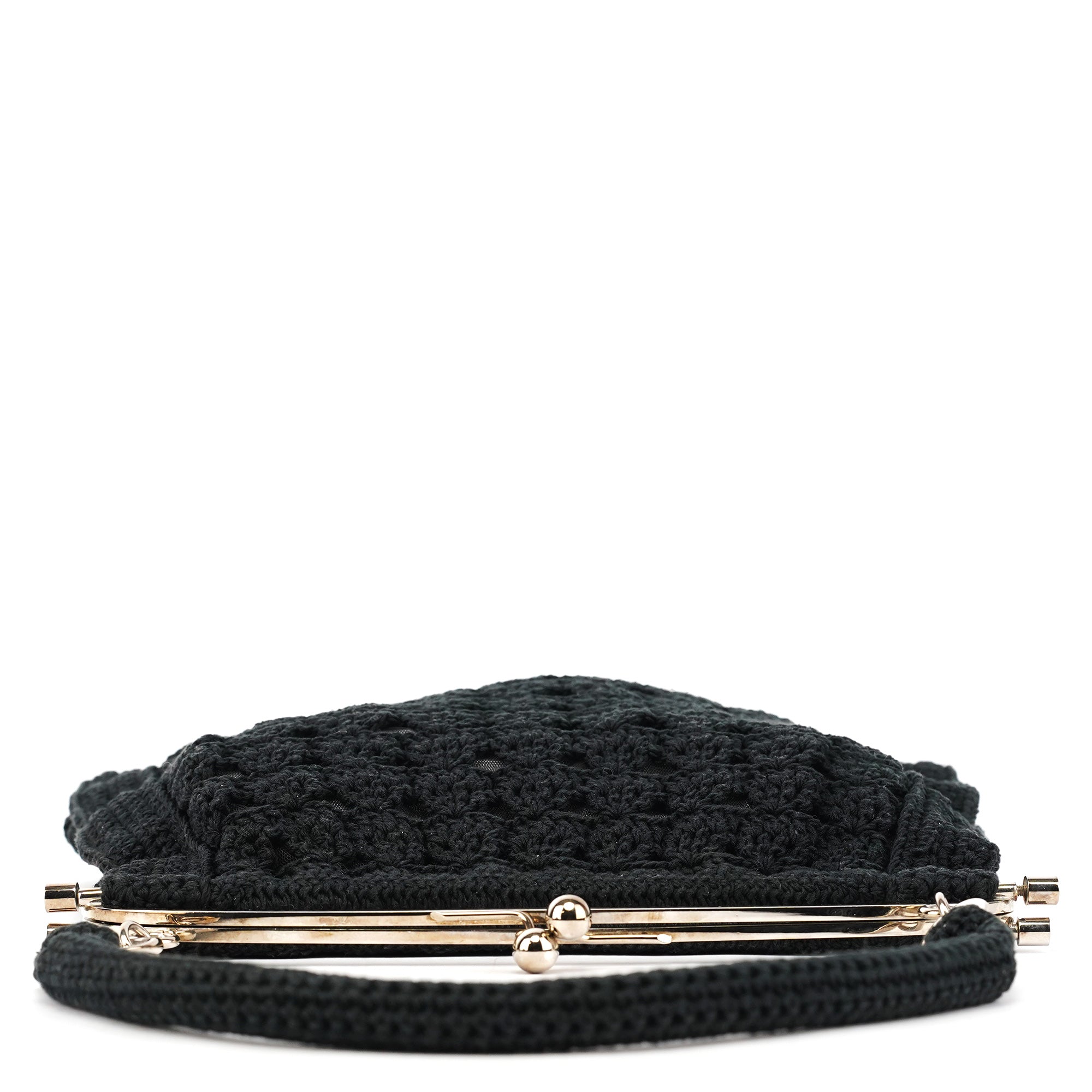 Dolce & Gabbana Black Wool Knit Clutch Handbag