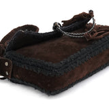 Dolce & Gabbana Borsa a spalla in camoscio e maglia marrone